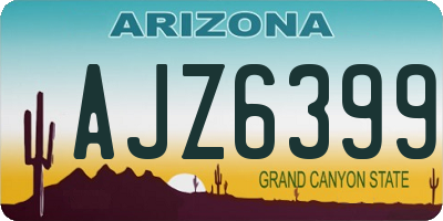 AZ license plate AJZ6399