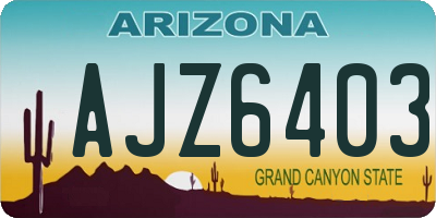 AZ license plate AJZ6403