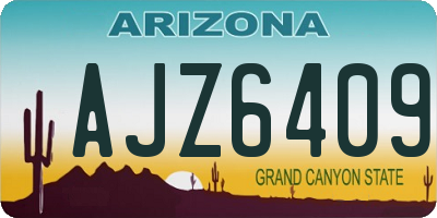 AZ license plate AJZ6409
