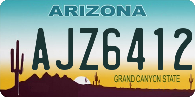 AZ license plate AJZ6412
