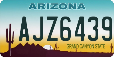 AZ license plate AJZ6439