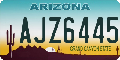 AZ license plate AJZ6445