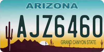 AZ license plate AJZ6460