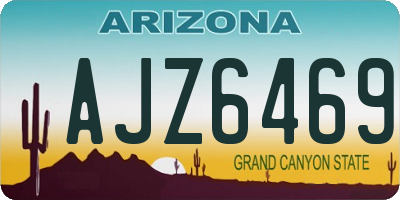 AZ license plate AJZ6469