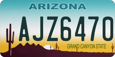 AZ license plate AJZ6470