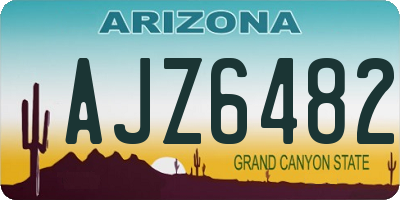 AZ license plate AJZ6482