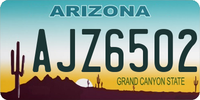 AZ license plate AJZ6502
