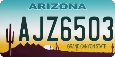 AZ license plate AJZ6503