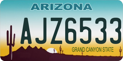 AZ license plate AJZ6533