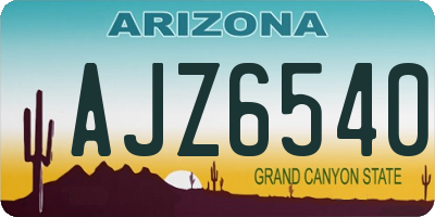 AZ license plate AJZ6540