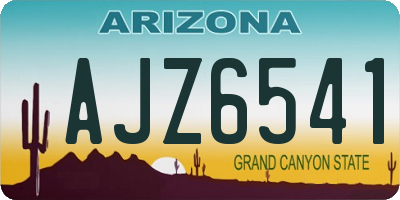 AZ license plate AJZ6541