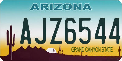 AZ license plate AJZ6544