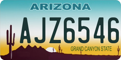 AZ license plate AJZ6546