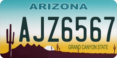 AZ license plate AJZ6567