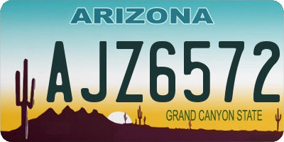 AZ license plate AJZ6572