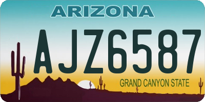 AZ license plate AJZ6587