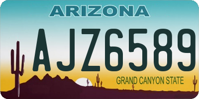 AZ license plate AJZ6589
