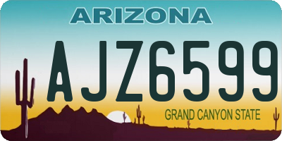 AZ license plate AJZ6599