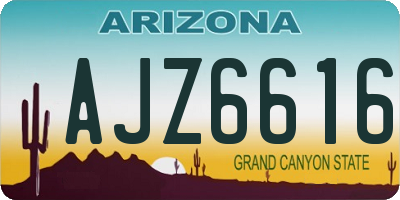 AZ license plate AJZ6616