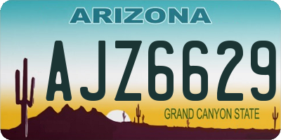 AZ license plate AJZ6629