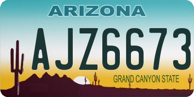 AZ license plate AJZ6673