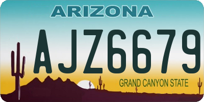 AZ license plate AJZ6679