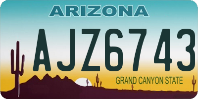AZ license plate AJZ6743