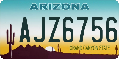 AZ license plate AJZ6756