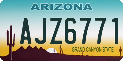 AZ license plate AJZ6771