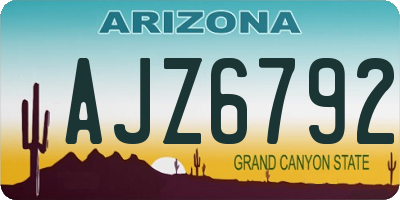 AZ license plate AJZ6792