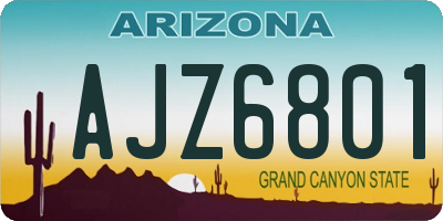 AZ license plate AJZ6801