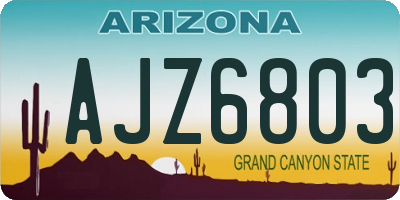 AZ license plate AJZ6803