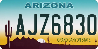 AZ license plate AJZ6830