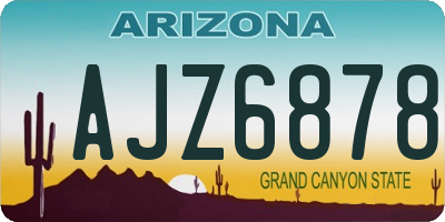 AZ license plate AJZ6878