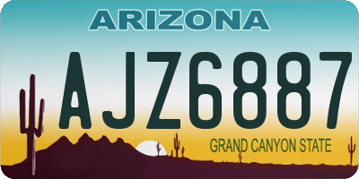 AZ license plate AJZ6887