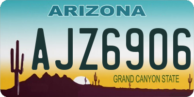 AZ license plate AJZ6906