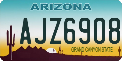 AZ license plate AJZ6908