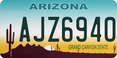 AZ license plate AJZ6940