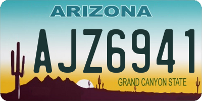 AZ license plate AJZ6941