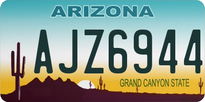 AZ license plate AJZ6944