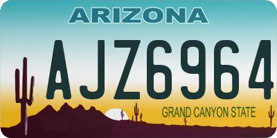 AZ license plate AJZ6964