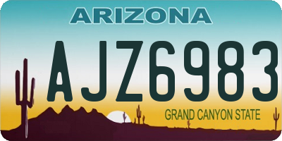 AZ license plate AJZ6983