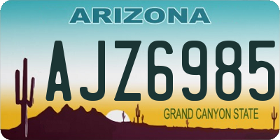 AZ license plate AJZ6985