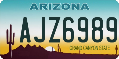 AZ license plate AJZ6989