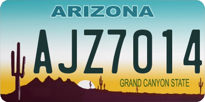 AZ license plate AJZ7014