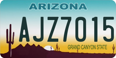 AZ license plate AJZ7015