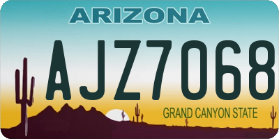 AZ license plate AJZ7068