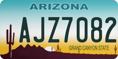 AZ license plate AJZ7082