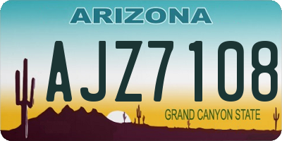 AZ license plate AJZ7108