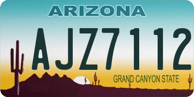 AZ license plate AJZ7112